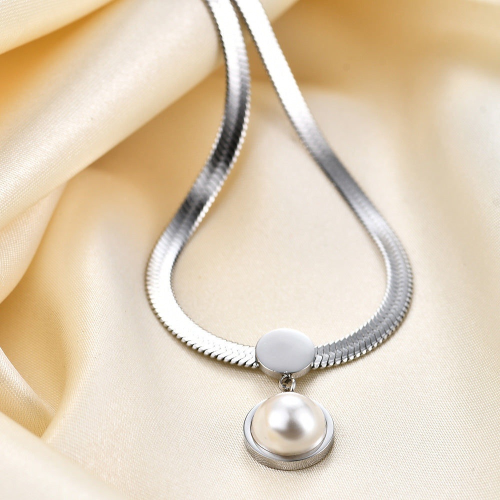 Fashion 8MM Chain Like Flat Snake Blade Necklace