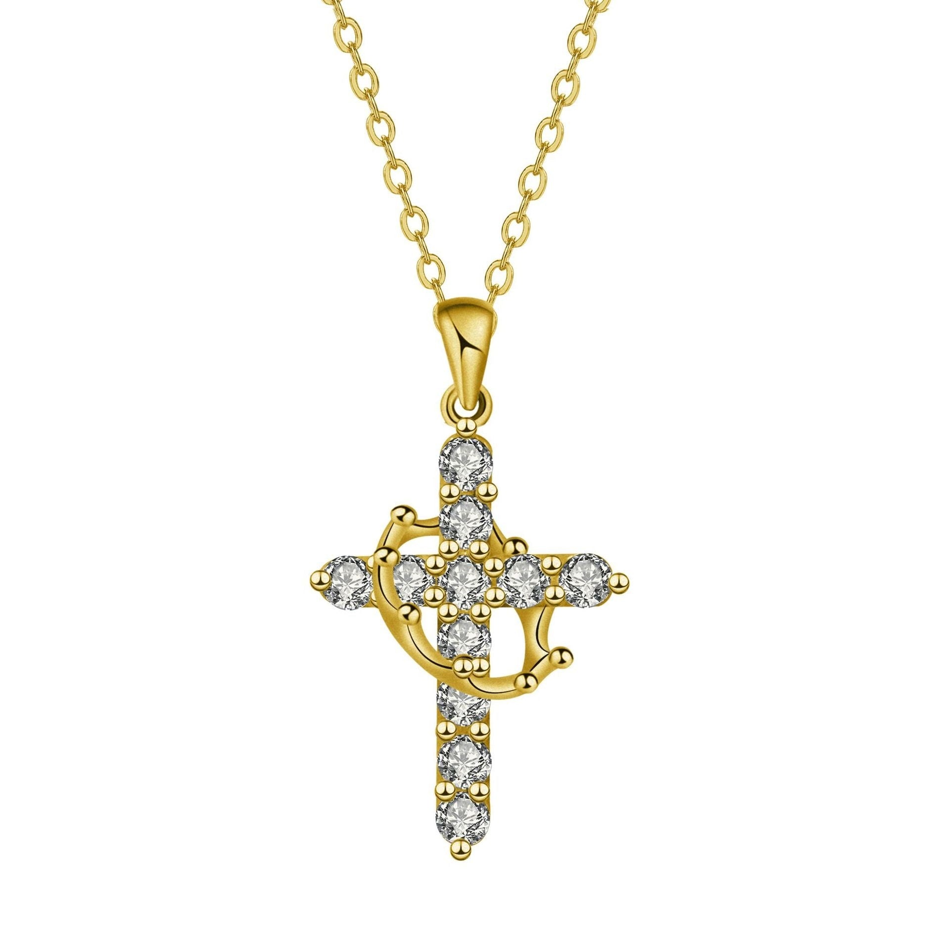 Women's Fashion Crown Cross Necklace