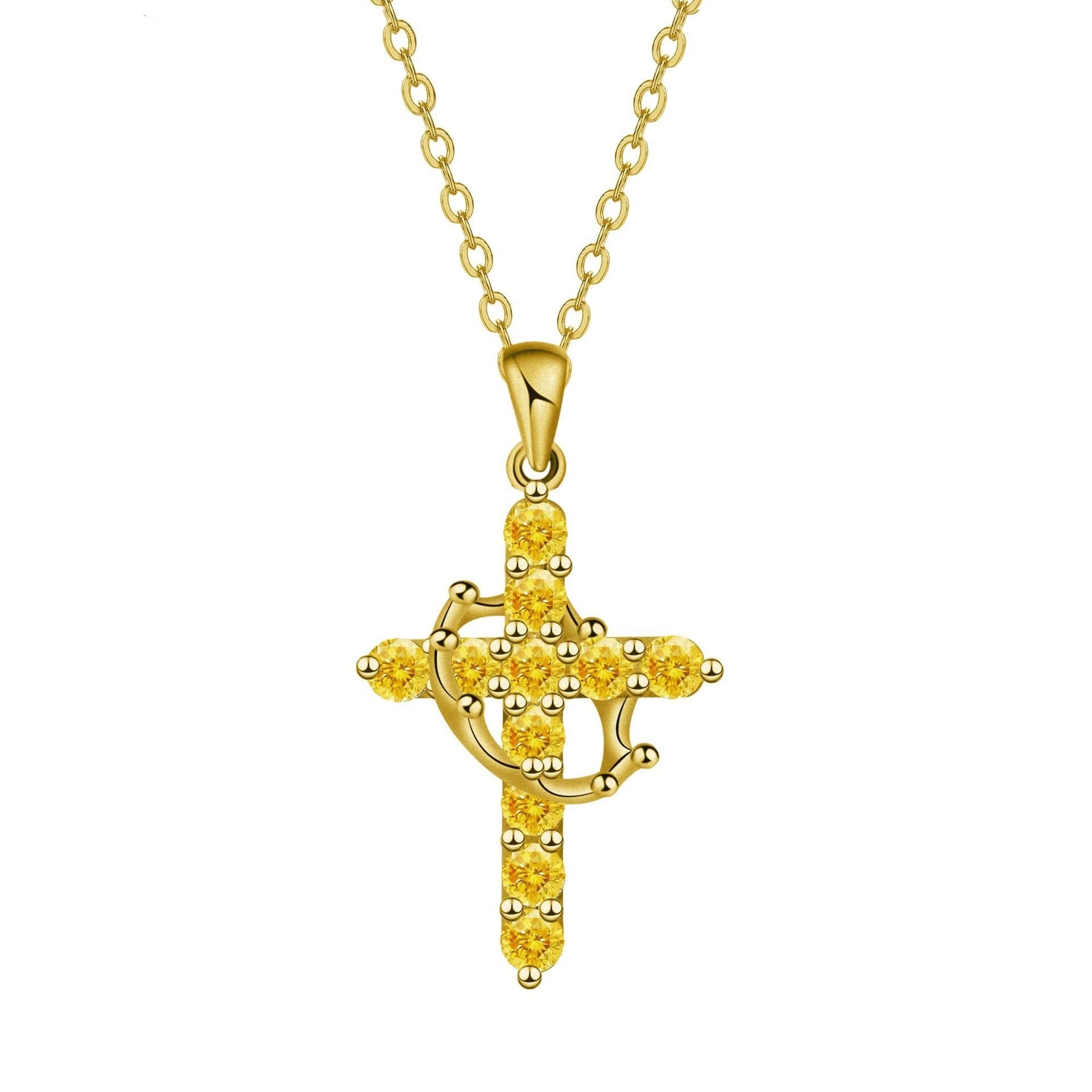 Women's Fashion Crown Cross Necklace
