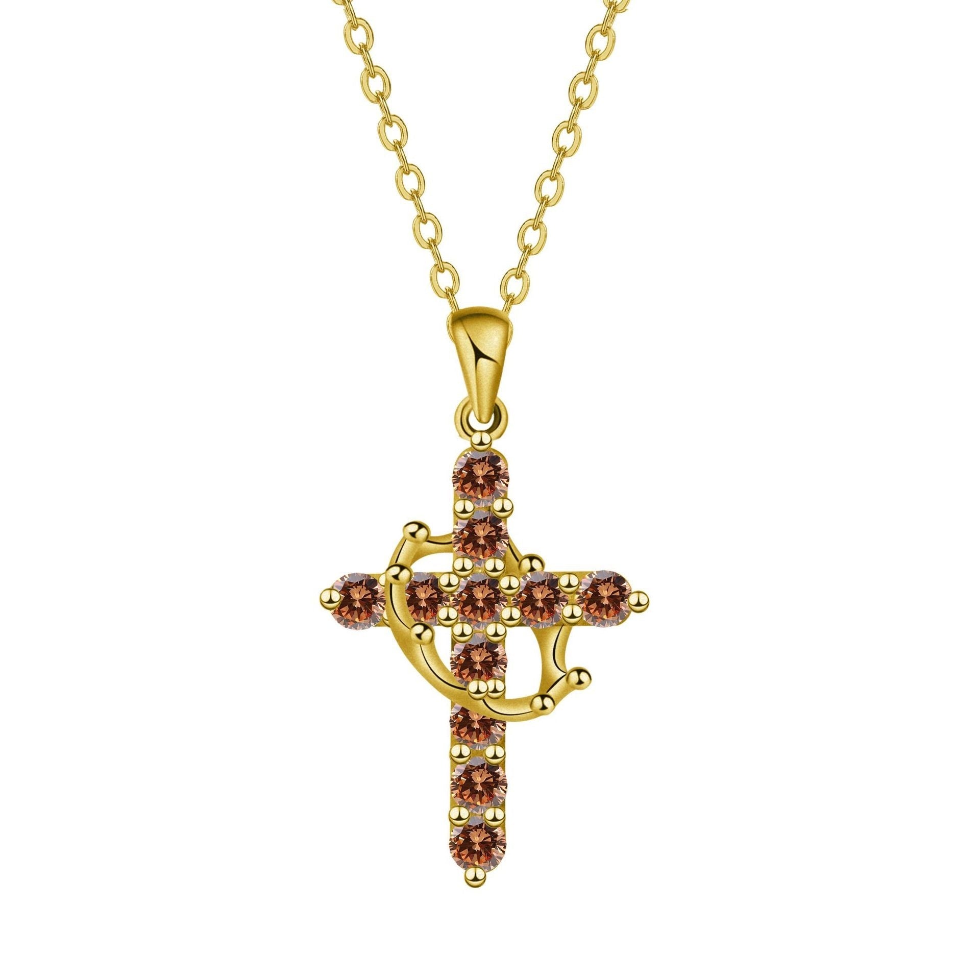 Women's Fashion Crown Cross Necklace