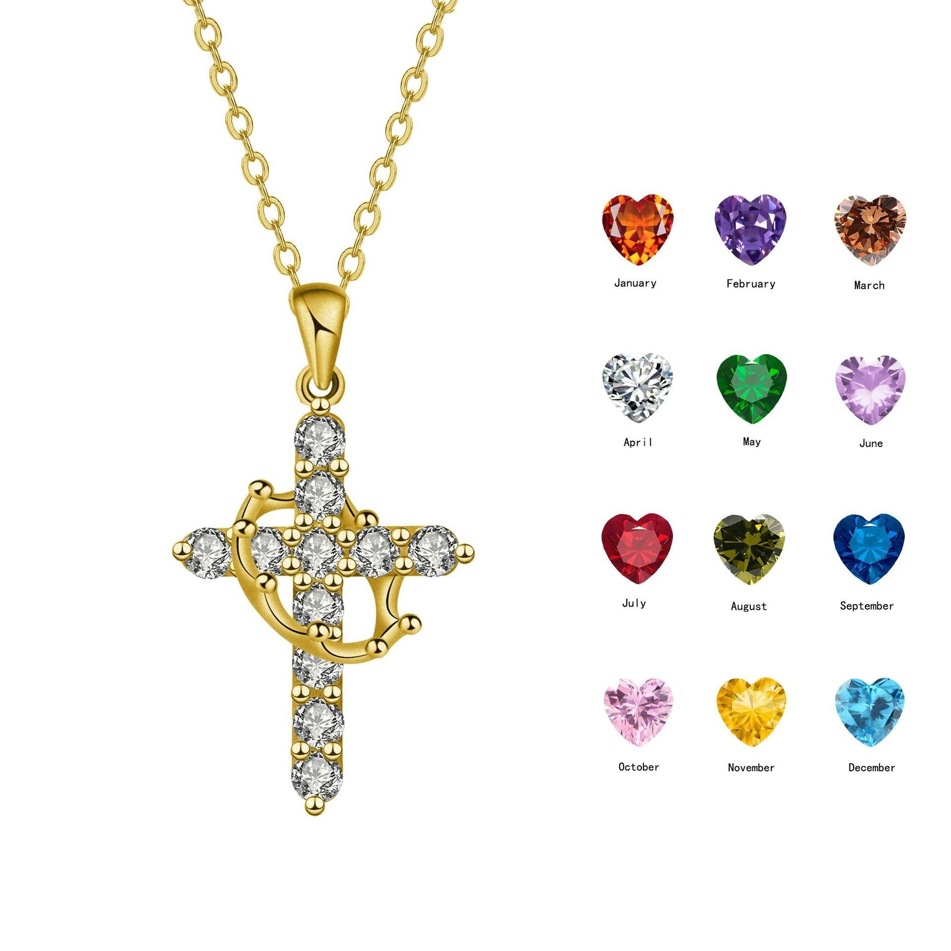 Women's Fashion Crown Cross Necklace
