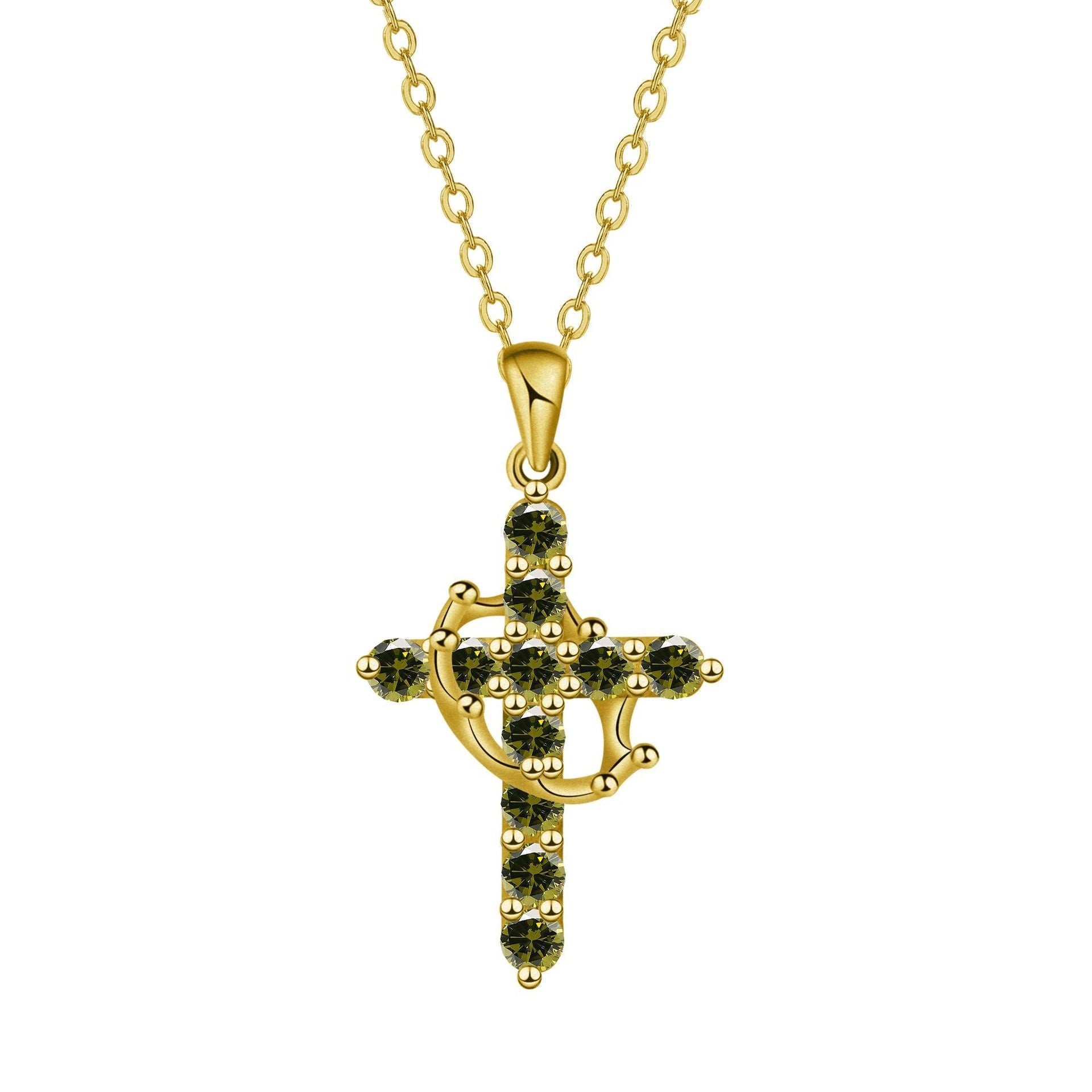 Women's Fashion Crown Cross Necklace