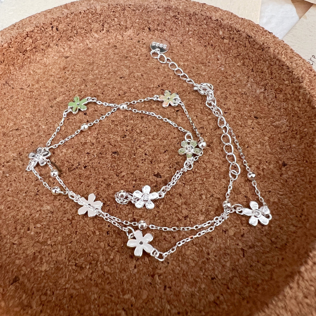 Changheng S925 Sterling Silver Simple Small Flower Necklace For Women