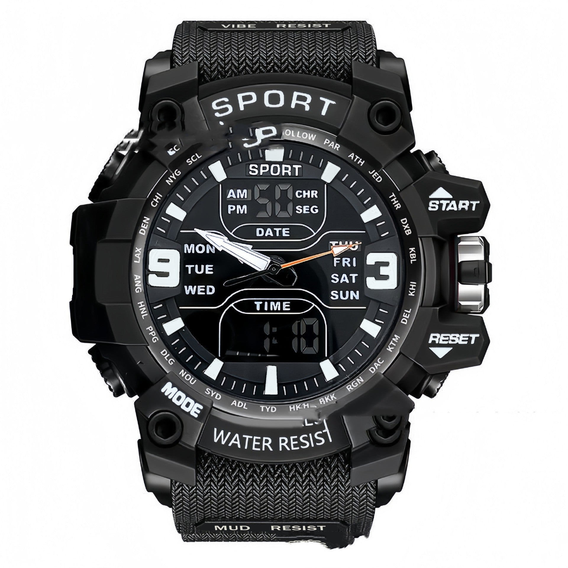 Stylish Black Technology Sports Luminous Boys Electronic Watch