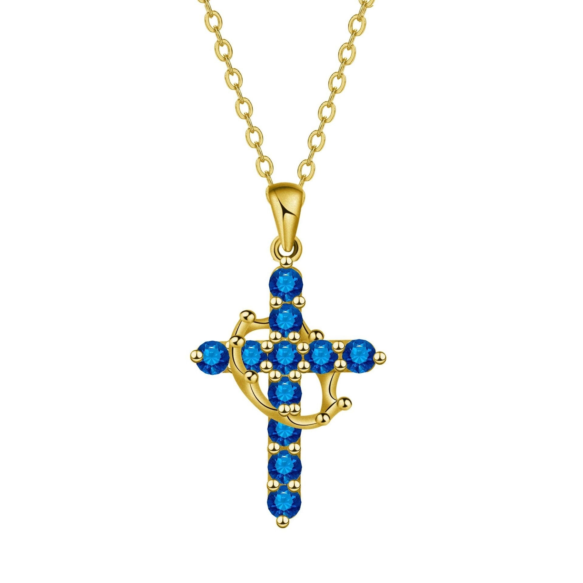 Women's Fashion Crown Cross Necklace