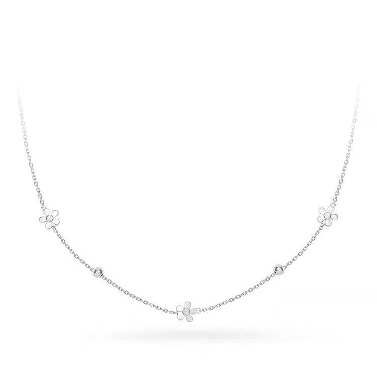 Changheng S925 Sterling Silver Simple Small Flower Necklace For Women